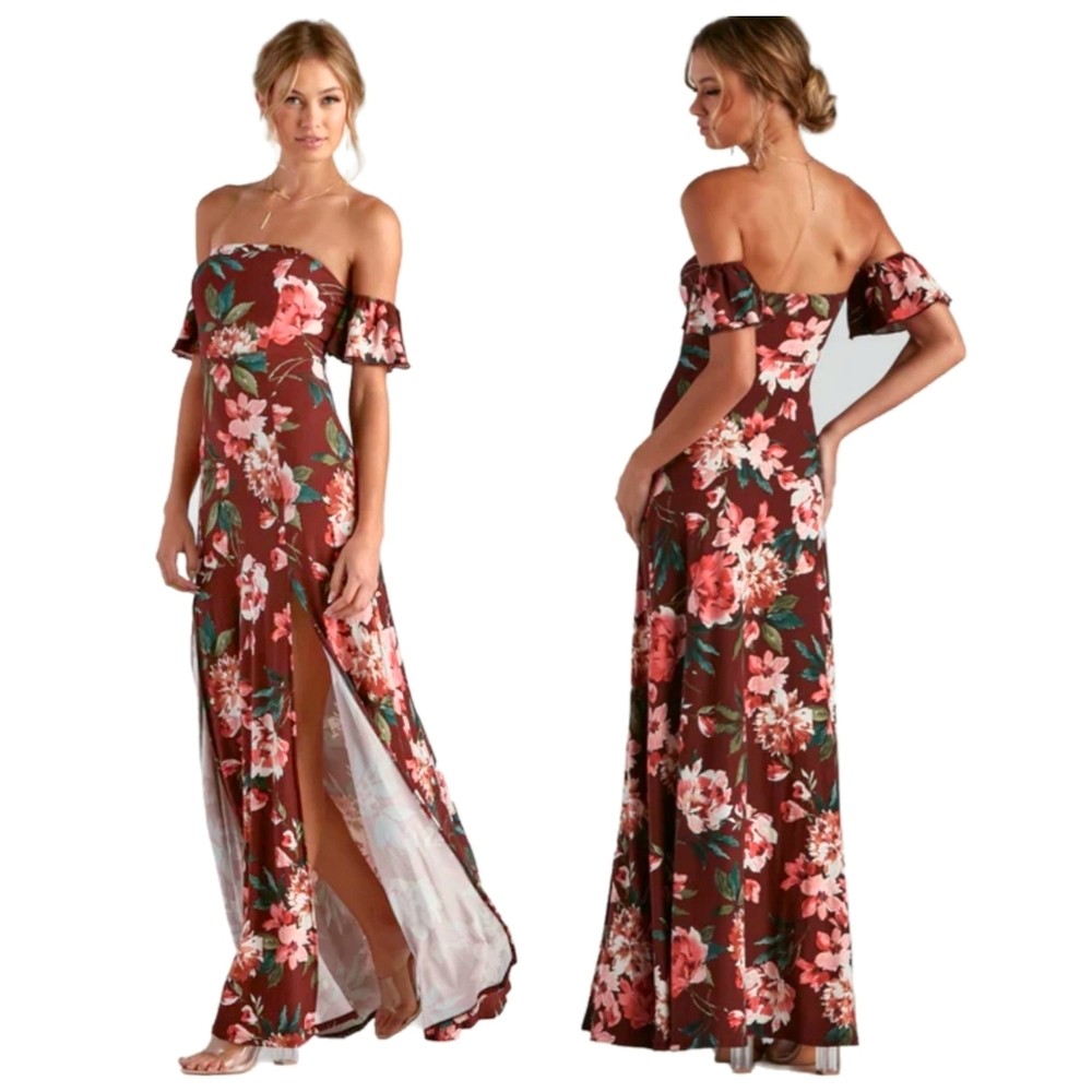 NWT Burgundy Floral Maxi Dress Size Small Windsor